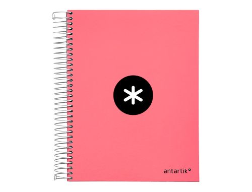 Caderno espiral din a5 antartik capa forrada 120 f 100 gr quadricula 5 mm 5 bandas de cores cor coral ,  , 64654 , 8423473646544